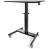 Startech .com Mobile Standing Desk - Portable Sit Stand Ergonomic Height Adjustable Cart on Wheels - Rolling Computer/Laptop Workstation Table with Locking One-Touch Lift for Teacher/Student
